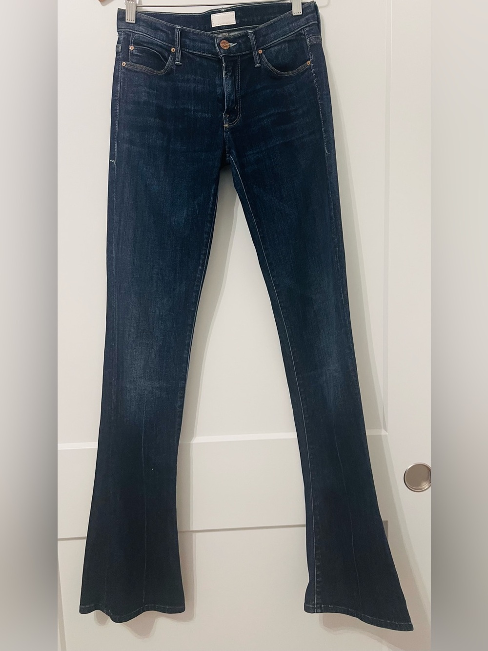 MOTHER The Runaway Flare Jeans Flowers From the Storm Dark Wash Denim 36 inseam - Picture 5 of 10